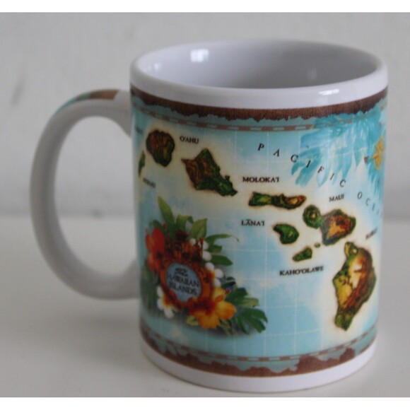 Hawaii Souvenir Mug Hawaiian Islands Map Coffee Tea Cup Gift New In Box - Picture 8 of 11